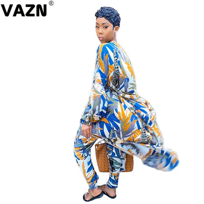 VAZN 2020 Colorful Holiday Age reduction Clothes Outfit Two Pieces Set Full Sleeve Top with Full Pant Sets