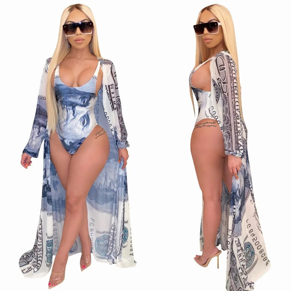 VAZN 2020 Summer Beach Wind Top Pant Matching Sets Sexy Club Birthday Outfits Sexy Pattern Print Mesh Spliced Two Piece Set