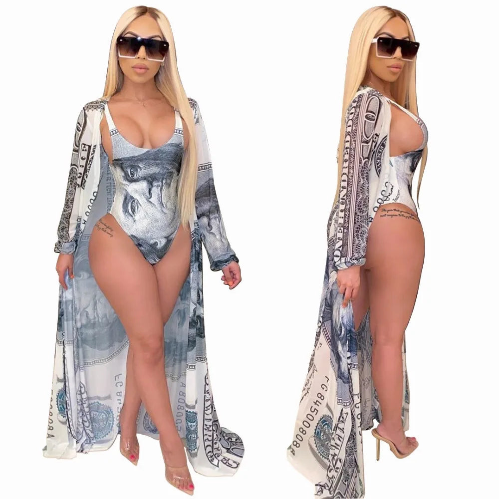 VAZN 2020 Summer Beach Wind Top Pant Matching Sets Sexy Club Birthday Outfits Sexy Pattern Print Mesh Spliced Two Piece Set