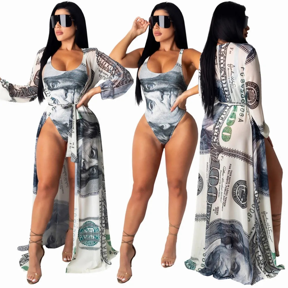 VAZN 2020 Summer Beach Wind Top Pant Matching Sets Sexy Club Birthday Outfits Sexy Pattern Print Mesh Spliced Two Piece Set