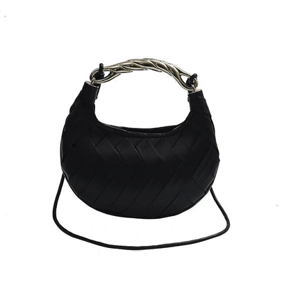 PU Leather Woven Shoulder Bags Luxury Design Women Crossbody Bag Ladies Handbag Clutch Purse Texture Fashion Dumpling Bags