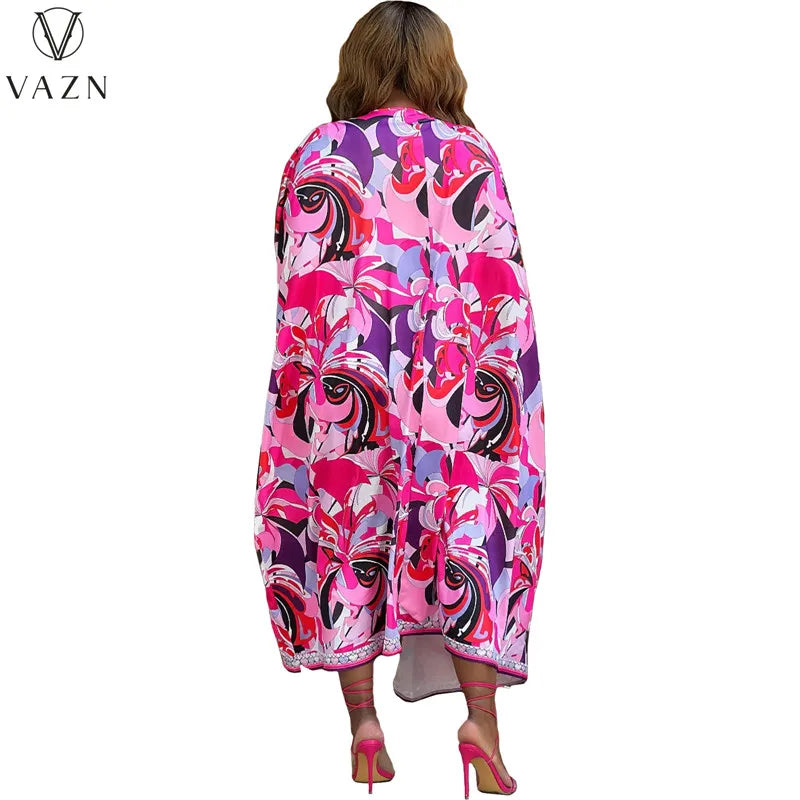 VAZN 2023 Street Casual Style Women Sets Long Sleeve Long Outwear Elastic Short Pants Lady Printed Lady Two Piece Set